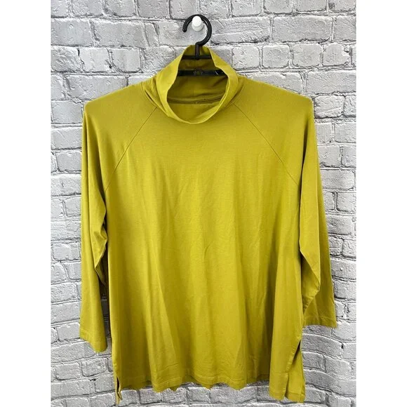J. Jill Size 2X Luxe Supima Everyday Turtleneck Tunic Top Cotton Stretch Olive - Picture 1 of 8